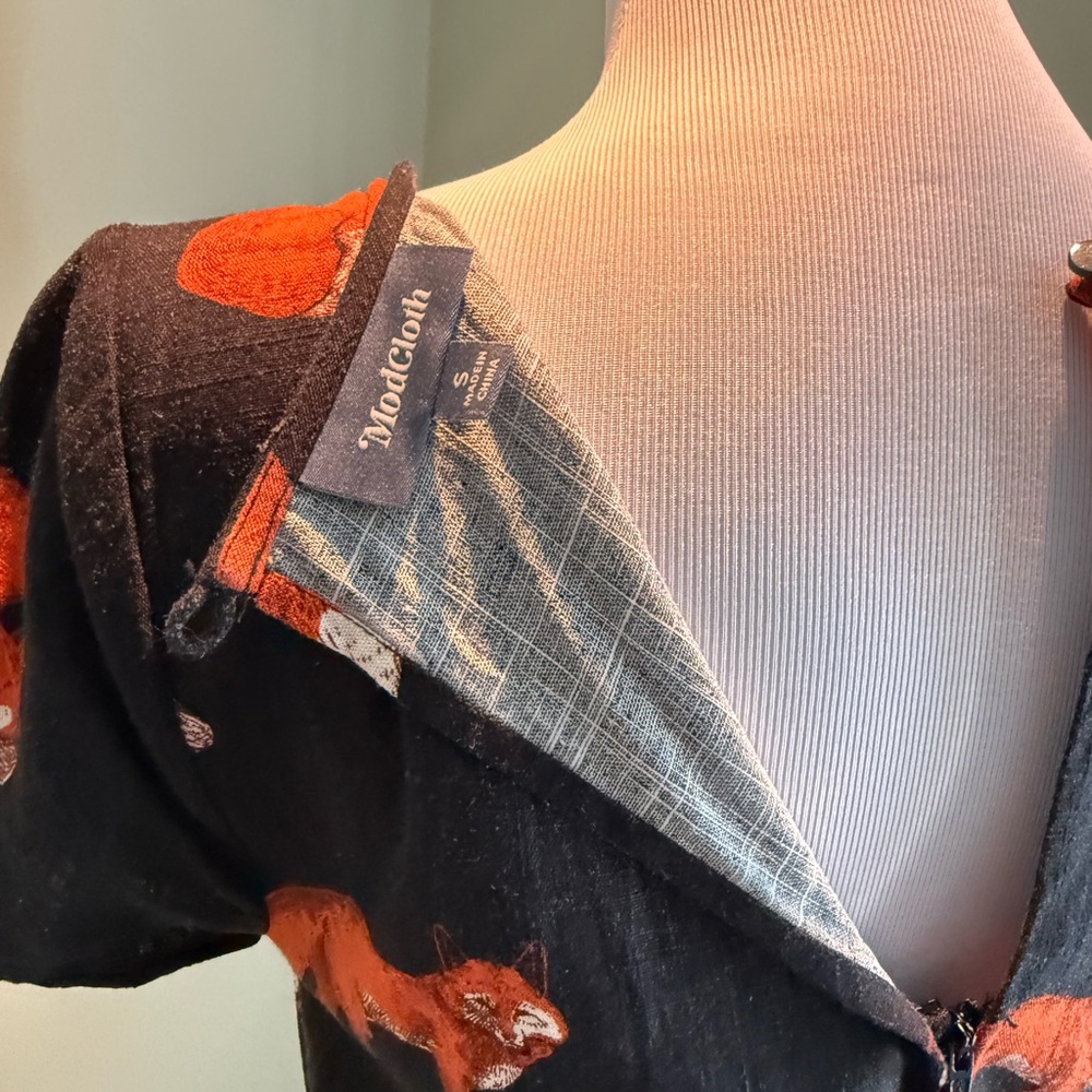 Modcloth Black Jumpsuit with Fox Pattern - Picture 5 of 6